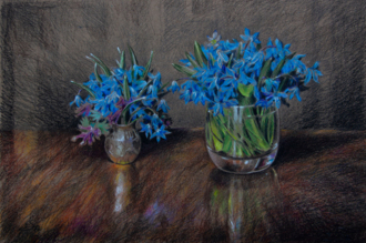 Два букета с пролесками.