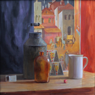 Натюрморт с карточным домиком