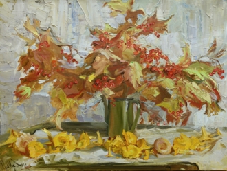 Калина и лисички