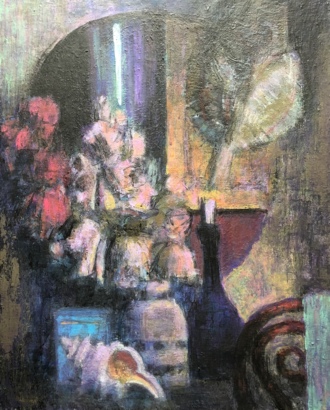 Натюрморт с синей бутылкой