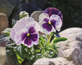 Натюрморт с анютиными глазками