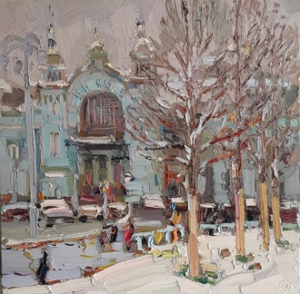 ,,Зима . У Белорусского вокзала.