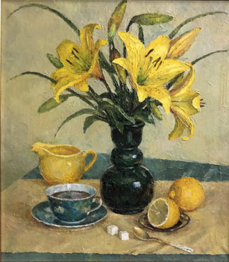 Натюрморт с зеленой вазой