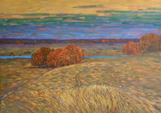 Золотая осень. Река Мокша.