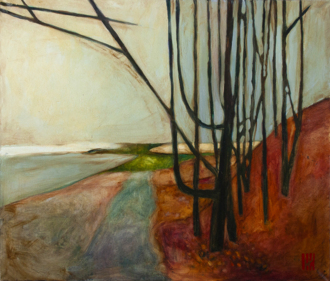 Снег на поле для гольфа.