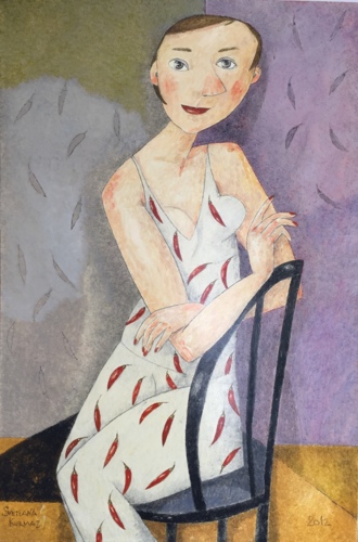 Девушка в платье с перчиком.