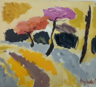 Пейзаж с высохшим деревом