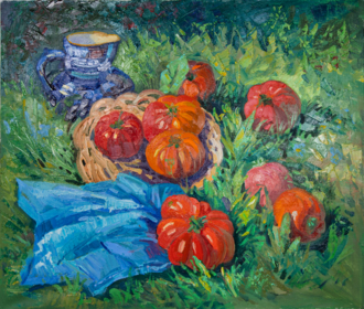 Помидоры на траве