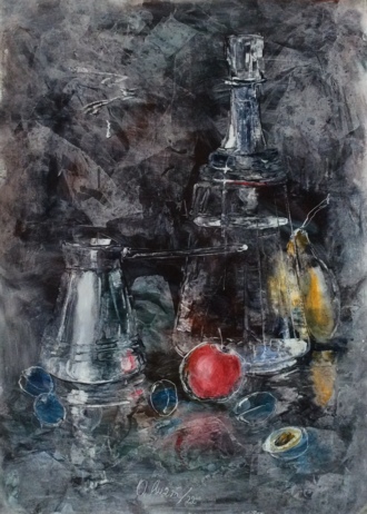 Натюрморт с яблоком