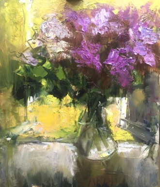 Сирень и одуванчики