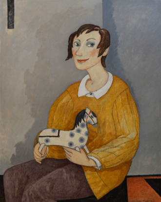 Девушка с деревянной лошадкой.