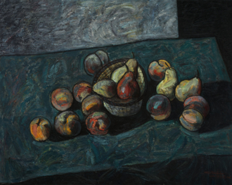 Натюрморт с персиками и грушами