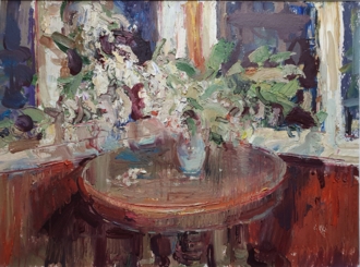 Вечер на терассе. Черёмуха.