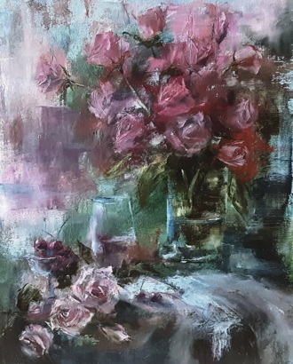 Розовый натюрморт