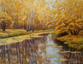 Лесной пруд осенью