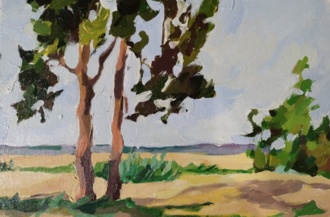 Пляж в Большой Ижоре. Этюд 