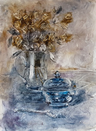 Цветы, стекло, осень