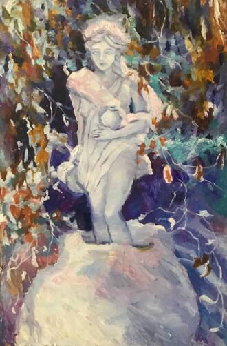 Фонтан в снегу