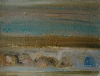 Пейзаж с розовым небом 