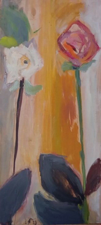 Красная и белая розы