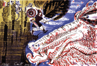 новогодняя открытка год дракона 