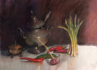 Натюрморт с супницей и спаржей