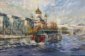 Москва.Весенний речной трамвайчик.