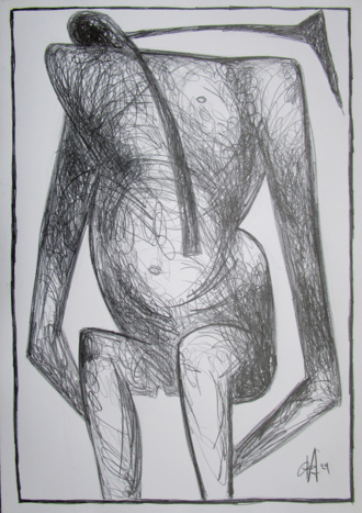 Без названия бумага , графит, 100 х 70, 2024