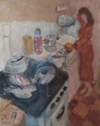 В розовом свете детства.   Диптих.  Правая часть.