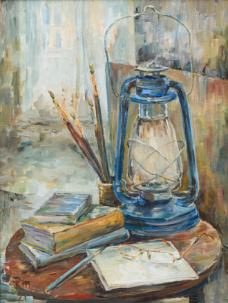 Натюрморт с керосиновой лампой