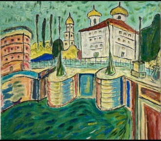 Питер. Пейзаж с храмом. 