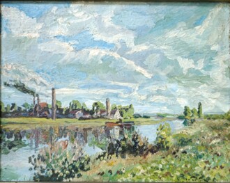 К. Писсаро. Берег реки в Вуазин. Копия