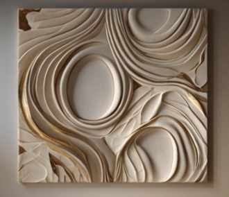 Интерьерная современная картина из текстурной пасты, акриловых красок и потали