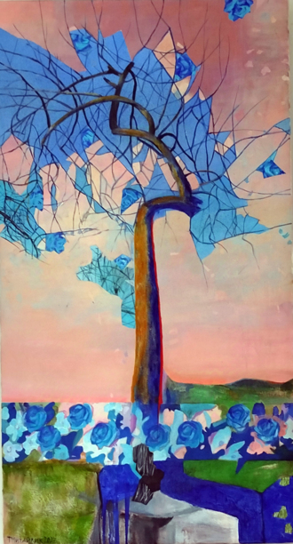 Синие розы для любимой яблони