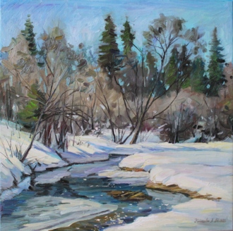 Зима в Менделеево, речка Клязьма