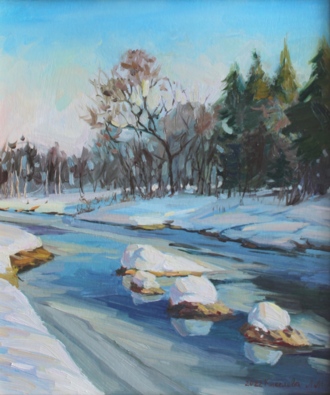 Зимний пейзаж, Менделеево, речка Клязьма 