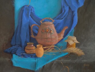 Натюрморт в сине-зимнем месяце