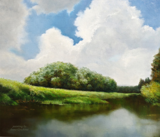 Картина Речка и туча