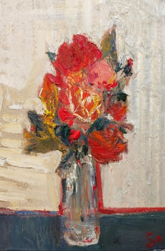 Красный цветок.  Гербарий