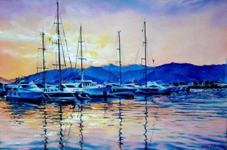 На фоне заката 