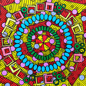 Праздник Цветная графика карандашом Геометрическая абстракция