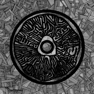 Отвращение Черно-белая абстракция в виде грампластинки