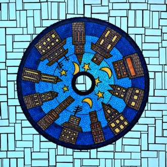 Доброй ночи Абстракция с узором Ночной город