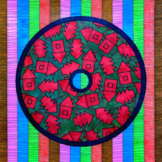 Рождественская точка Новогодняя картина с елочным узором