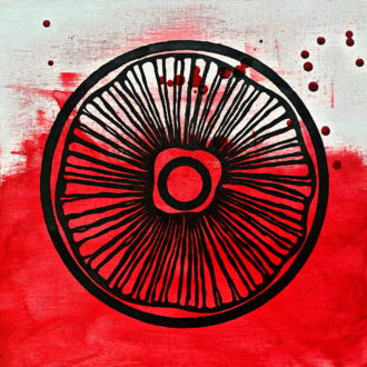 Ненависть (Ред) Графика с узором на холсте Абстракция акрилом