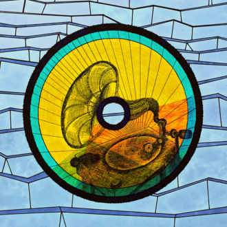 Матовый (1) Граммофон Музыкальная картина с ретро стиле