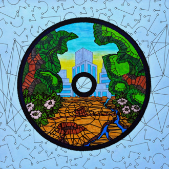 Микро (2) Геометрический лесной пейзаж Ландшафт с минимализмом 