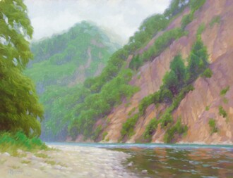 Сахалин.река Макаровка меж чащей и сопками