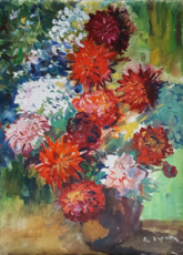 Георгины и гортензии