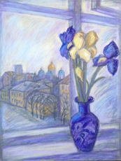 Ирисы и Владимирский собор в Киеве